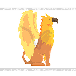 Legendary griffin monster, mythical and fantastic - vector clipart