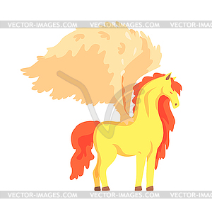 Beautiful pegasus winged horse, mythical and - color vector clipart