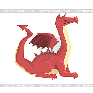 Dragon guard, mythical and fantastic animal - vector image