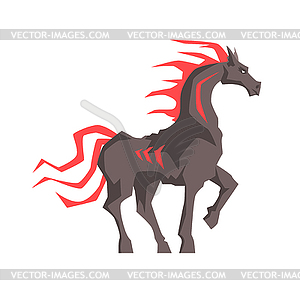 Mythical horse with red mane - vector clipart
