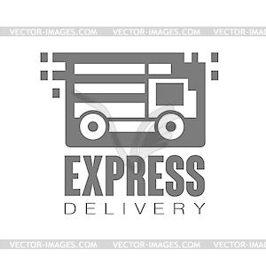 Express delivery logo design template, black - royalty-free vector image