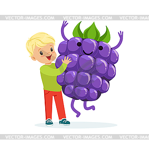 Happy boy having fun with fresh smiling - vector clipart