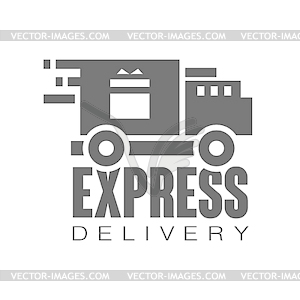 Express delivery logo design template, black - vector clipart