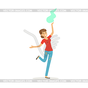 Beautiful woman in casual clothes dancing - vector image