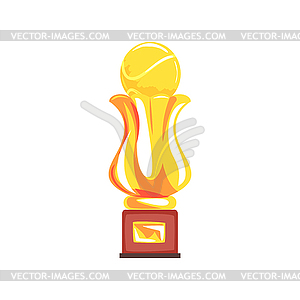 Award tennis sport golden trophy cup cartoon - vector image