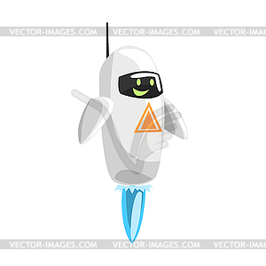 Funny cartoon robot character - vector clipart