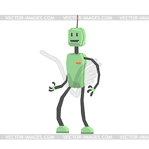 Cute cartoon robot android character - vector image