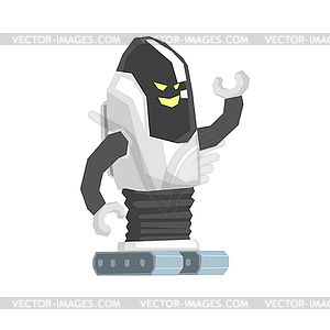 Cartoon crawler robot cyborg character - vector clip art