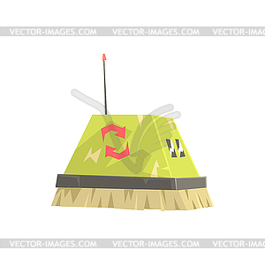 Cute cartoon robot brush cleaner character - vector clipart