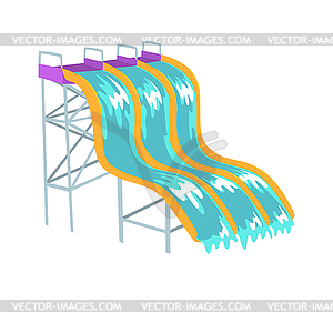 Водные горки, аквапарк - клипарт в векторном виде