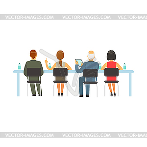 Business people attending and listening at - vector image