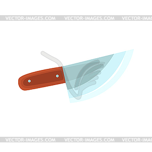 Chef knife with wooden handle, kitchen utensil - royalty-free vector image