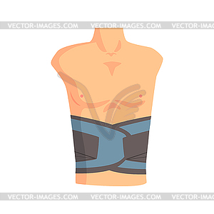 Orthopedic support belt used to support lumbar spin - royalty-free vector clipart