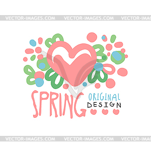 Spring, love logo template original design, colorful - vector image