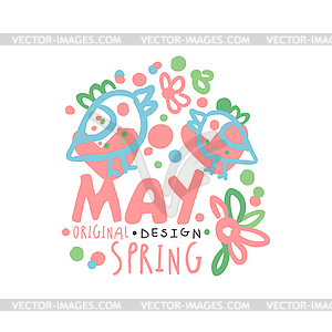 Spring, May logo template original design with - vector clipart / vector image