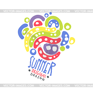 Summer logo template original design, colorful - vector image