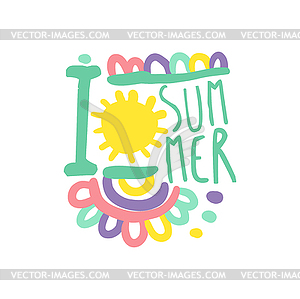 I love Summer logo template original design, - vector clipart