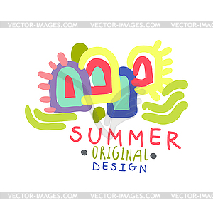 Summer colorful logo template original design, - vector clip art