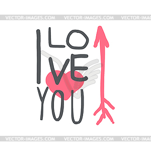 I love you logo template, colorful - vector clip art