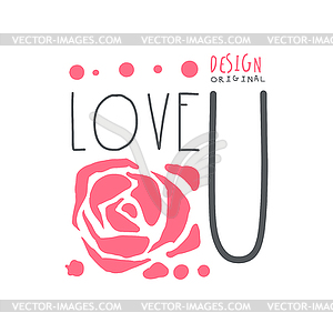 Love U logo template original design, colorful - vector clipart