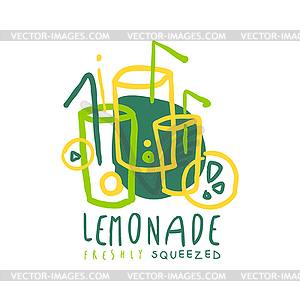 Lemonade logo template original design, colorful - vector clip art