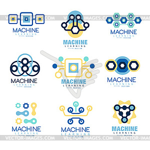 Learning machine label original design set of s on - vector clipart