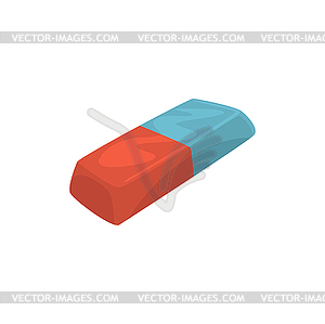 Rubber pencil eraser, office tool cartoon - vector clipart