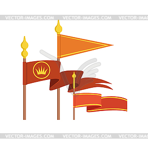 Medieval royal flag set colorful s - royalty-free vector image