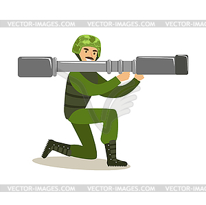 Infantry troops soldier character in camouflage - vector image