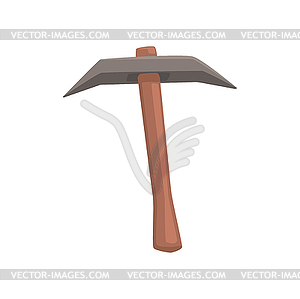 Pickaxe tool, mining industry equipment cartoon - vector image