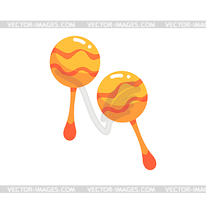 Maracas, musical instrument cartoon - vector image