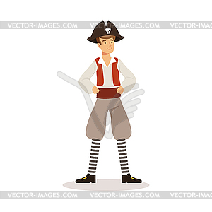 Храбрый пиратский матросский персонаж - векторный клипарт Royalty-Free