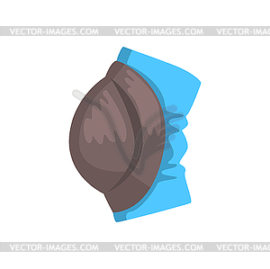 Protective knee pad cartoon - vector clip art