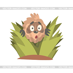 Cute cartoon astonished sloth character looking - vector clip art