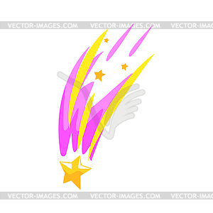 Star meteor falling cartoon - vector image