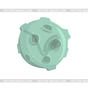 Full moon with craters cartoon - vector image