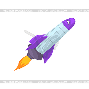 Rocket space ship cartoon - royalty-free vector image