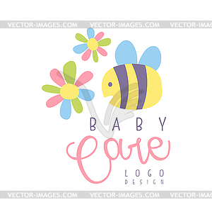 Baby care logo, label for kids club, baby or toys - stock vector clipart