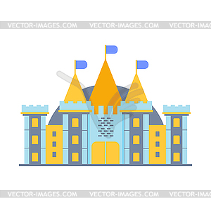 Colorful fairy tale castle - color vector clipart