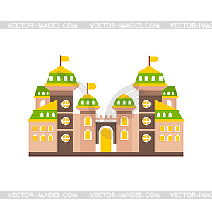 Colorful fortress or stronghold with fortified - vector image