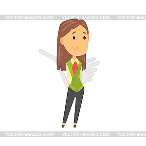 Businesswoman character in formal wear cartoon - vector image