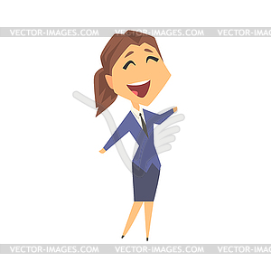 Beautiful businesswoman character in formal wear - vector clipart