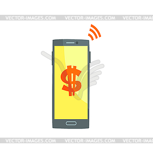 Online mobile payment, banking or shopping, - vector clipart