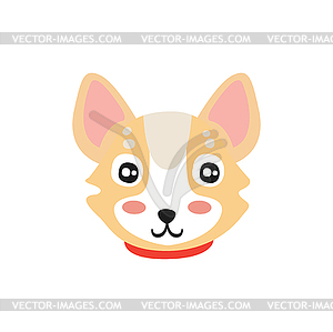 Sweet dog head, funny cartoon animal character, - vector clip art