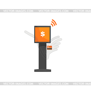 Self service payments terminal, online payment - vector clipart