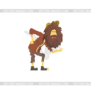 Dirty, sick homeless man character, unemployment - vector clipart