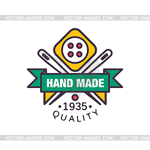 Handmade logo template, quality since 1935, retro - vector image