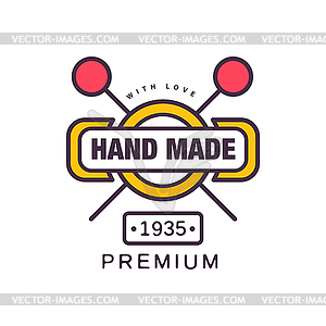 Handmade premium logo template, since 1935, retro - vector clipart