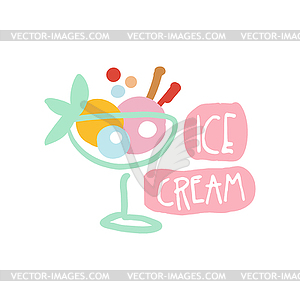 Ice cream logo template colorful - vector clipart