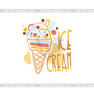 Ice cream logo template, element for restaurant, - vector image